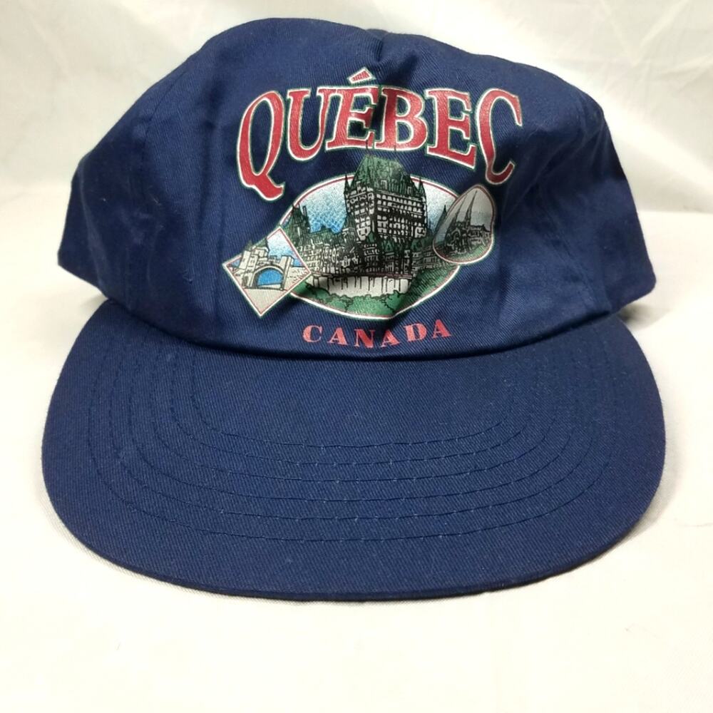 Vtg Quebec Canada Graphic Strapback hat, Adjustable